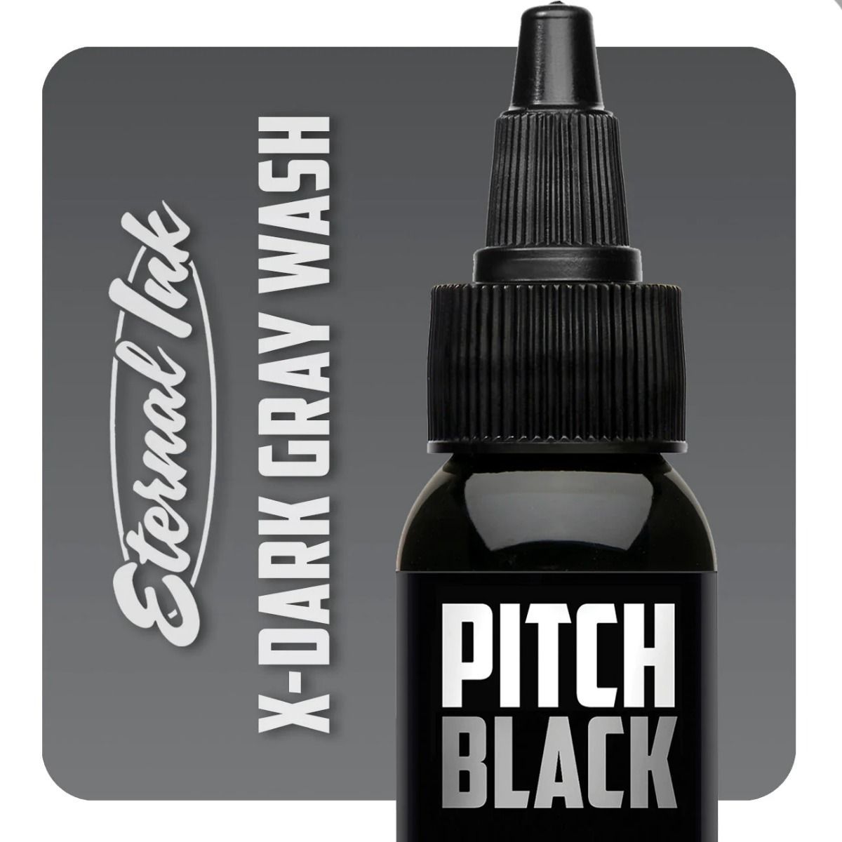 Eternal Ink Pitch Black X-Dark Greywash 4oz