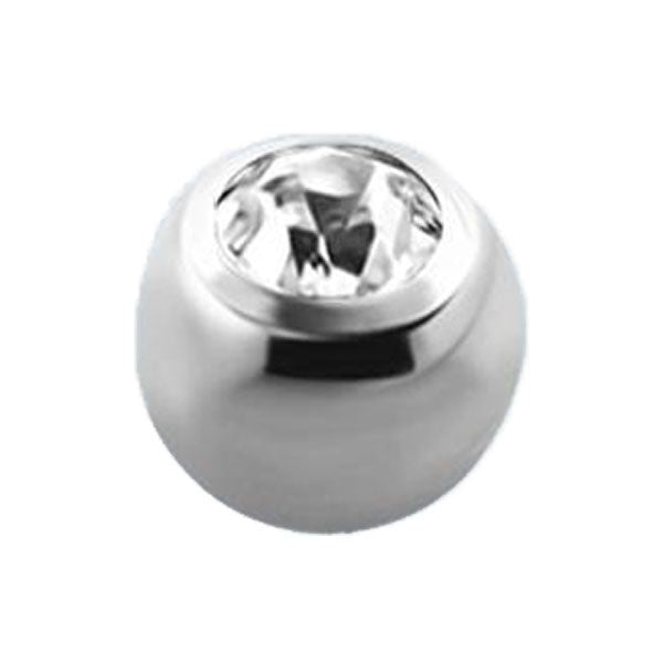 STAINLESS Jewelled Balls (Clear Crystal) 1.6x4mm  (10)