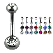 Naval Bar 1.6 x 10mm Titanium Mixed 2 Jewel (5)