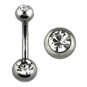 Naval Bar 1.6 x 10mm Titanium Clear 2 Jewel (5)