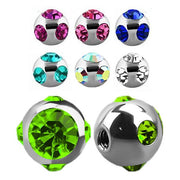 Multi Jewelled Clear Balls 1.2 x 3mm Titanium (2)