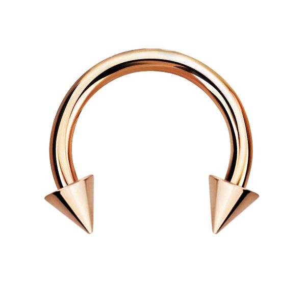Rose Gold Coned Circular Barbell 1.2 x 10mm (5)