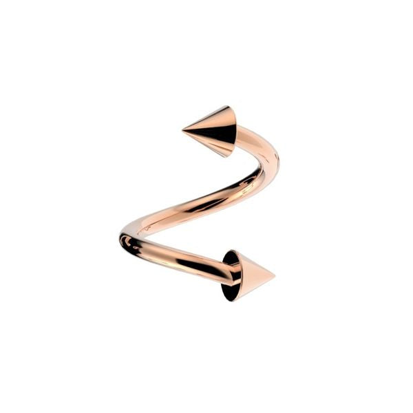 Stainless Coned Rose Gold Eyebrow Spiral 1.2mm