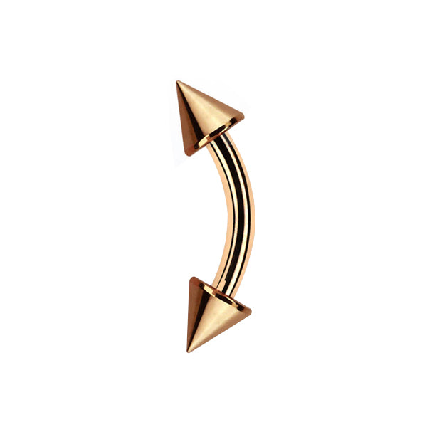Rose Gold Coned Curved Barbell 1.2 x 10mm (5)