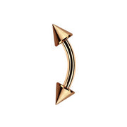 Rose Gold Coned Curved Barbell 1.2 x 10mm (5)