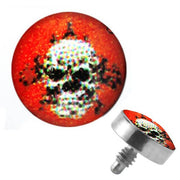 TITANIUM Dermal Top White Skull (5) 1.2x4mm