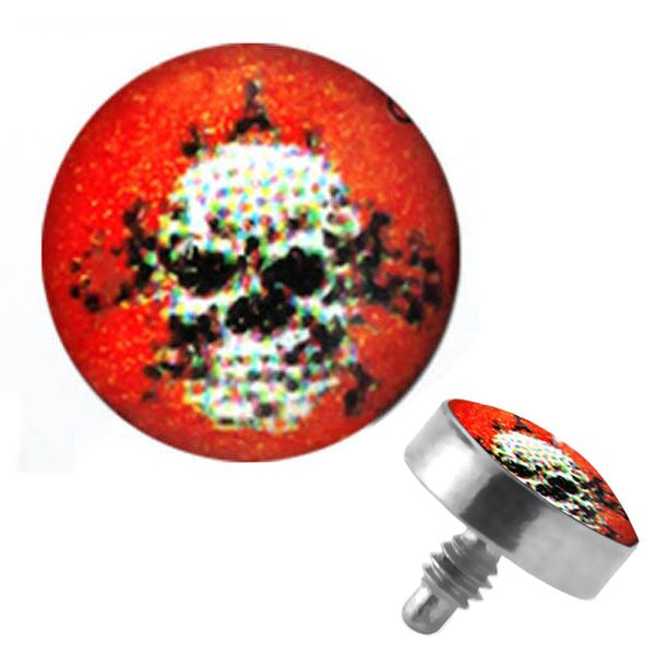 TITANIUM Dermal Top White Skull (5) 1.2x4mm
