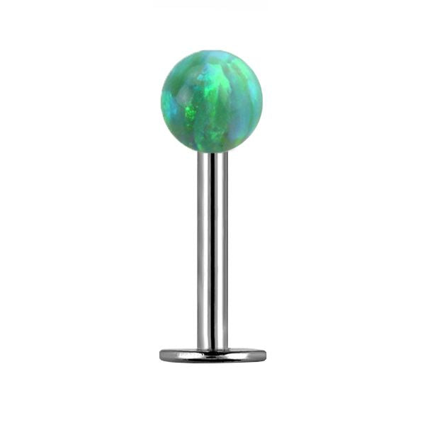 TITANIUM Labret Green Opal Ball (5) 1.2x10mm