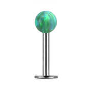 TITANIUM Labret Green Opal Ball (5) 1.2x10mm