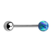 TITANIUM Barbell Dark Green Opal (1) 1.6x14mm