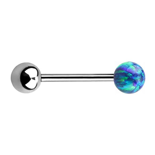 Single Opal Titanium Barbells 1.6mm - Dark Green