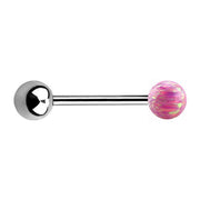 TITANIUM Barbell Pink Opal (1) 1.6x14mm
