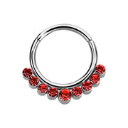 SURGICAL STEEL Septum Ring Hyacinth Crystals (1) 1.2x8mm