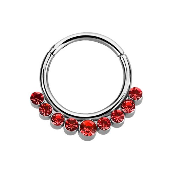 Stainless Septum Ring Hyacinth Crystal 1.2mm