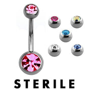 STERILE Titanium Mixed Jewel Naval Bars (5) 1.6x8mm