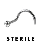 STERILE Titanium Nose Screw Bezel Set Crystal (5) 1mm