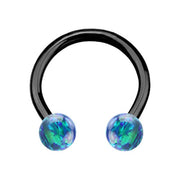ANODISED TITANIUM Circular Barbell Dark Green Opal (1) 1.2x8mm