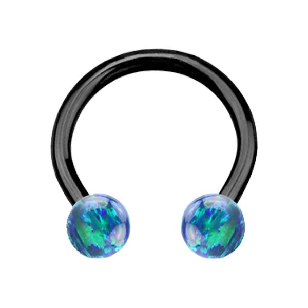 Opal Titanium Circular Barbells 1.2mm - Dark Green