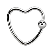 SURGICAL STEEL Daith Heart (5) 1.2mm