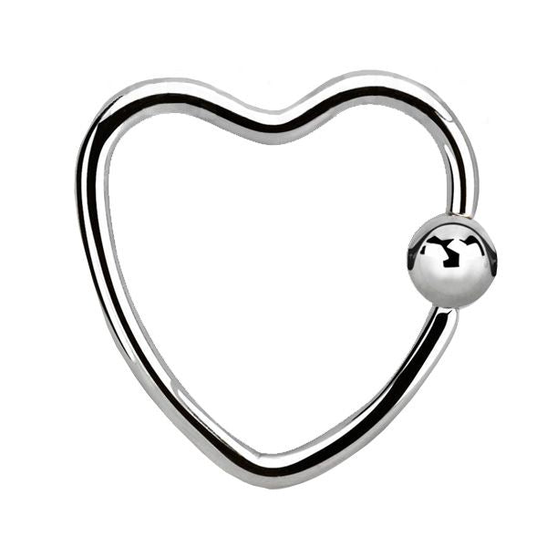 Stainless Daith Heart BCR 1.2mm