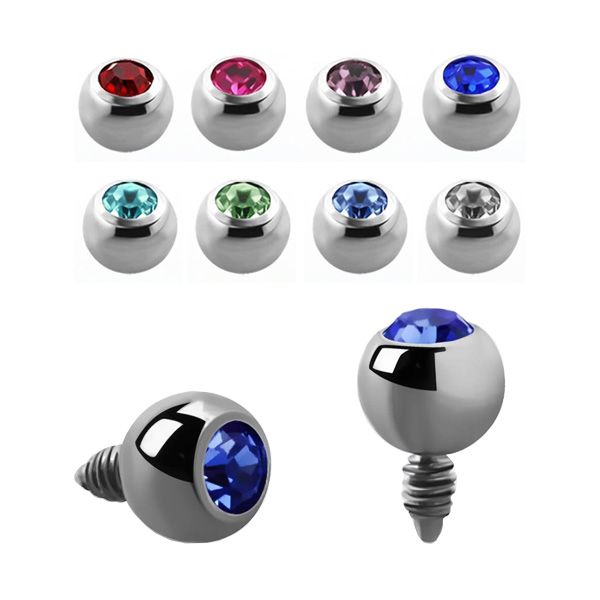 TITANIUM Dermal Top Clear Jewell (5) 1.2x3mm