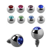 TITANIUM Dermal Top Clear Jewell (5) 1.2x3mm