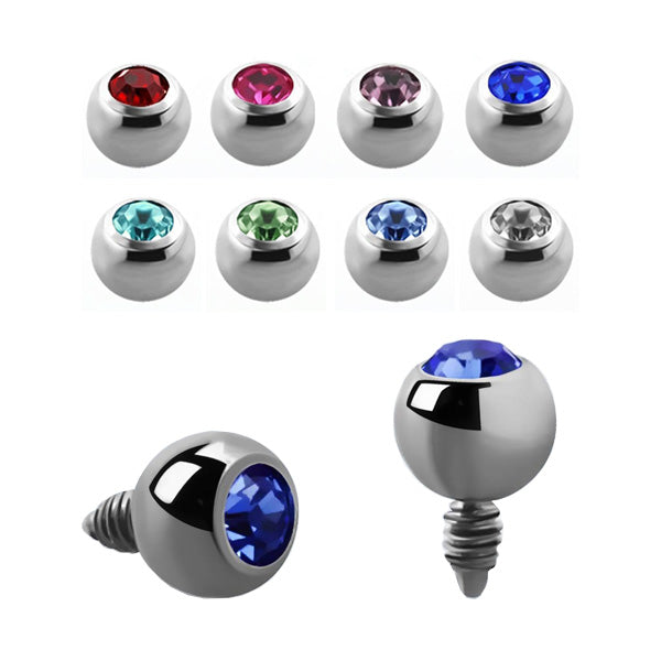 TITANIUM Dermal Top Light Siam Jewell (5) 1.2x3mm