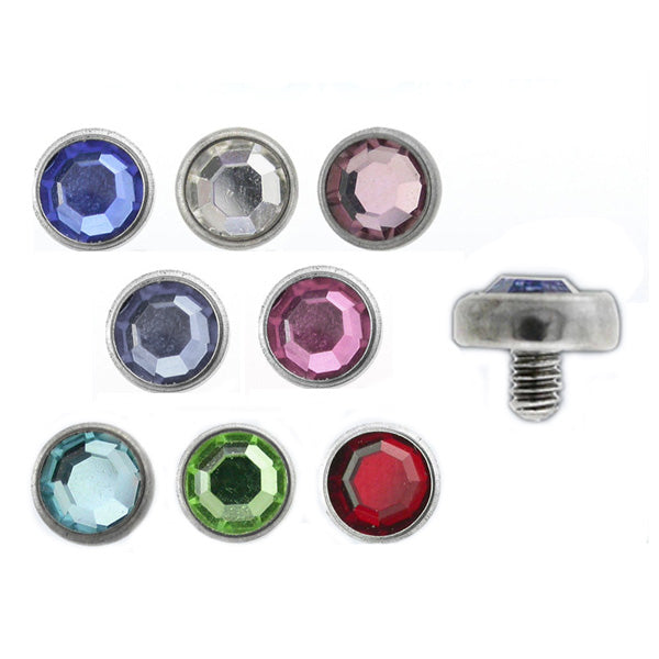TITANIUM Dermal Top Sapphire Crystal (5) 1.2x4mm
