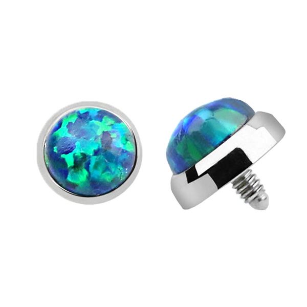 TITANIUM Demal Top Dark Green Opal (5) 1.2x5mm