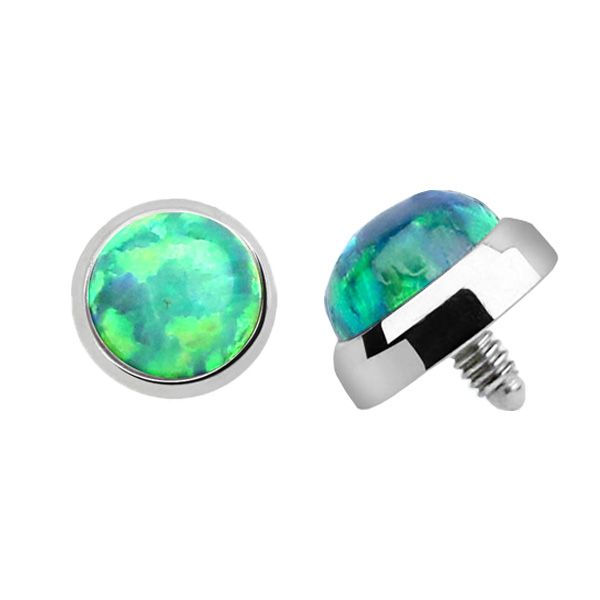 TITANIUM Dermal Top Green Opal (5) 1.2x5mm