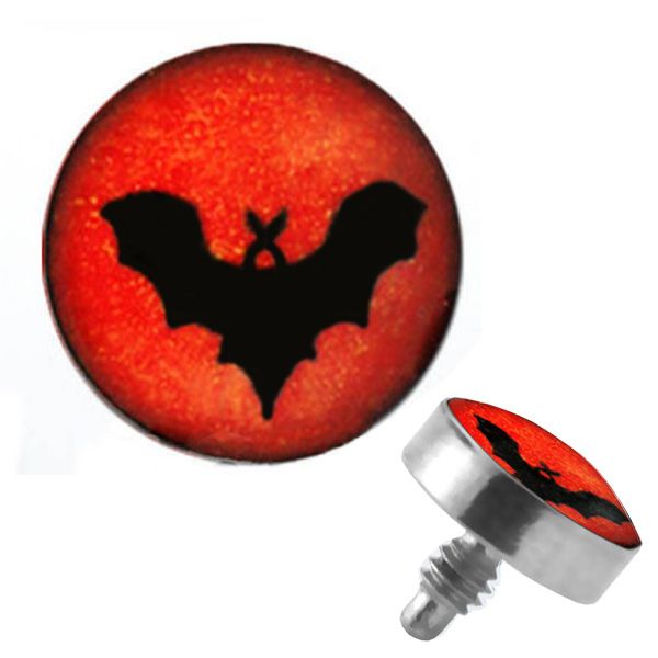 TITANIUM Dermal Top Black Bat (5) 1.2x4mm