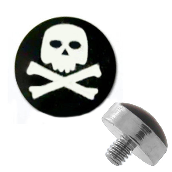 TITANIUM Dermal Top Skull X Bones (5) 1.2x4mm