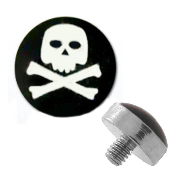 TITANIUM Dermal Top Skull X Bones (5) 1.2x4mm