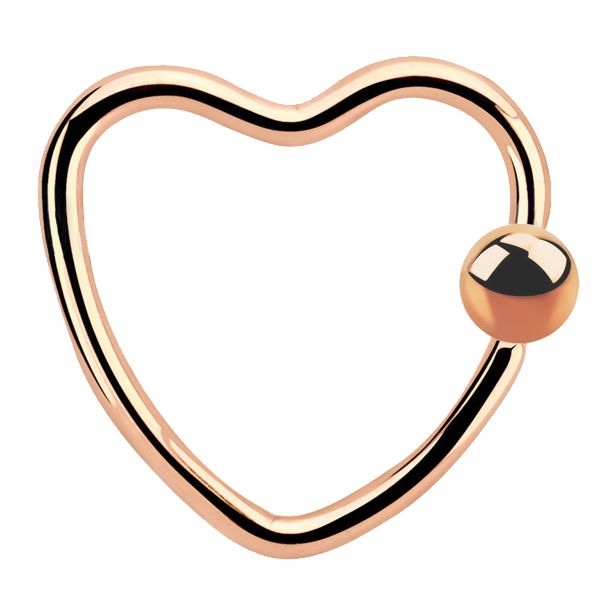 Rose Gold Plated PVD Daith Heart BCR (5) 1.2mm