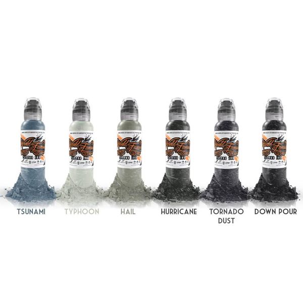 World Famous Ink Poch Muted Storm 6 Bottle Set