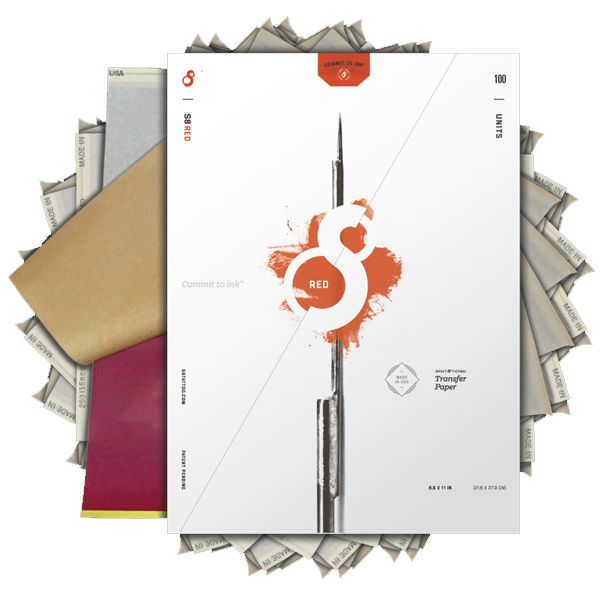 S8 A4 Stencil Paper RED 100