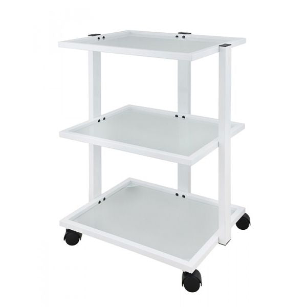 Luxury 3 Tier Trolley with Mag Lamp Holder White