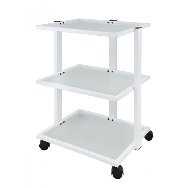 Luxury 3 Tier Trolley with Mag Lamp Holder White