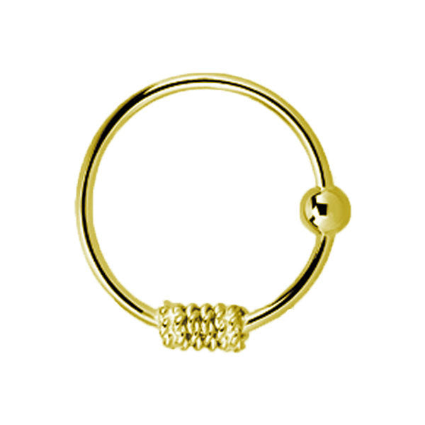 18k Gold Plated Sterling Silver .08 x 10mm Nose Hoop