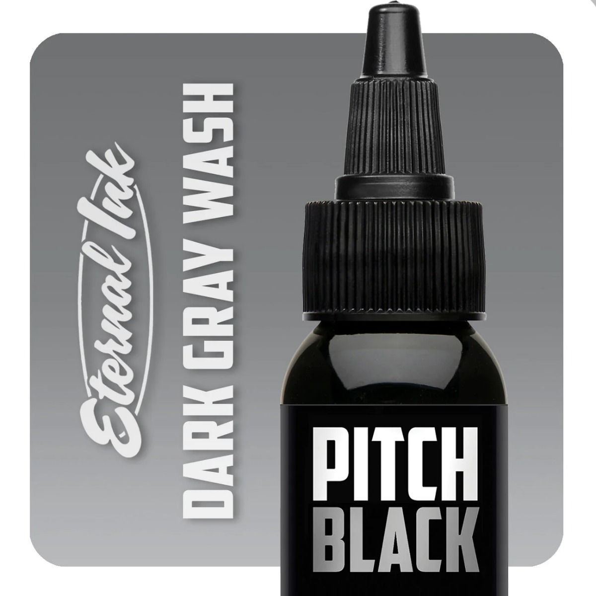 Eternal Ink Pitch Black Dark Greywash 1oz