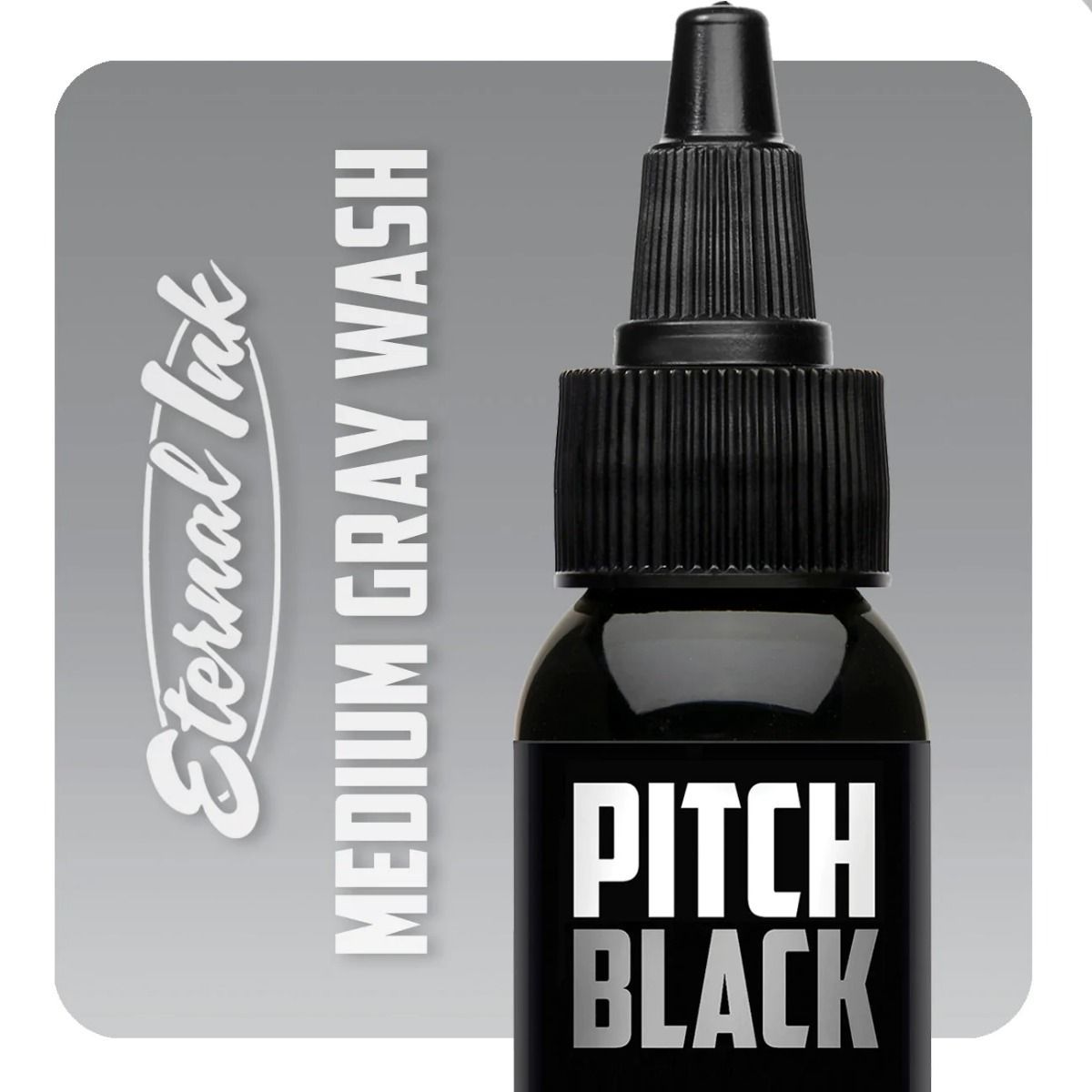 Eternal Ink Pitch Black Medium Greywash 2oz
