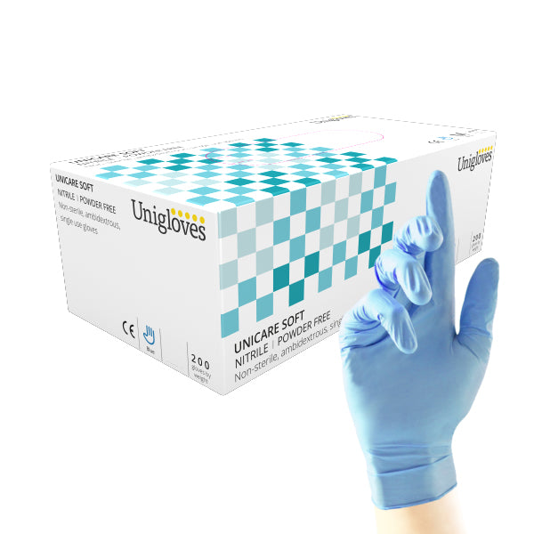 Unicare Soft BLUE (Indigo) Nitrile (200) MEDIUM