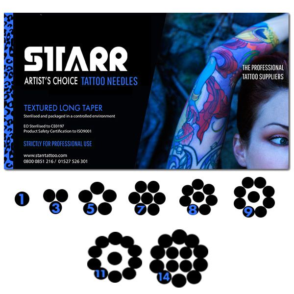 Starr Textured Needles Round Liner 0.35mm (50)