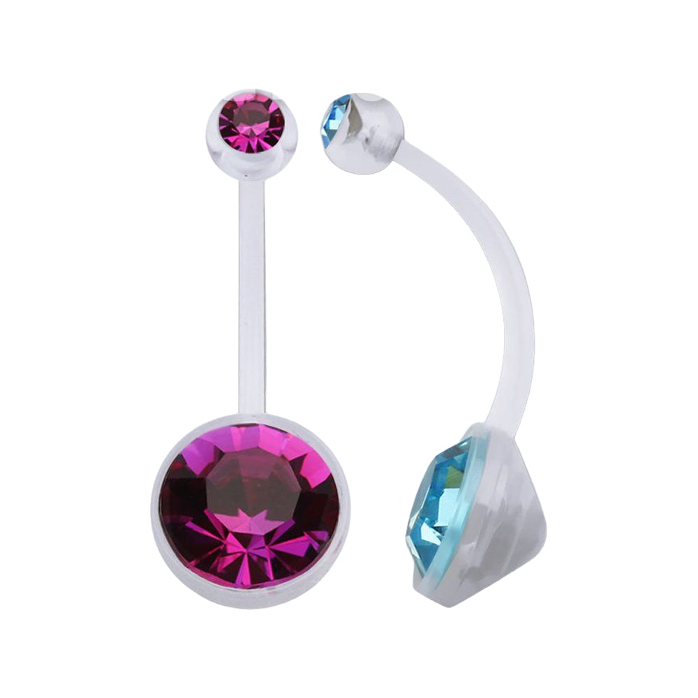 Bio-Flex Navel Bars Double Jewelled 1.6mm x 16mm (5)