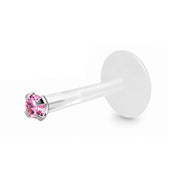 Bio Flex Tragus Labret with CZ Crystal 1.2mm
