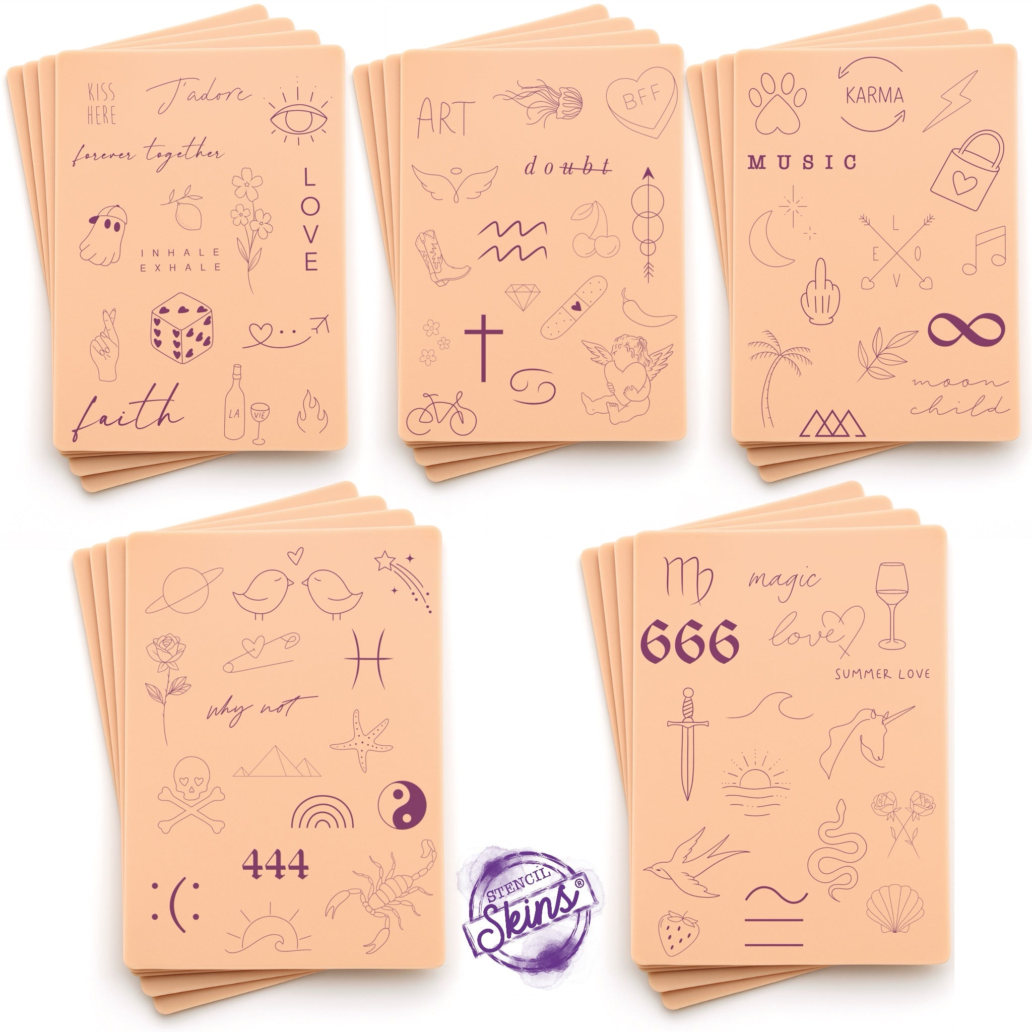 Stencil Skins Fine-Line Set (5 A5 Sheets)