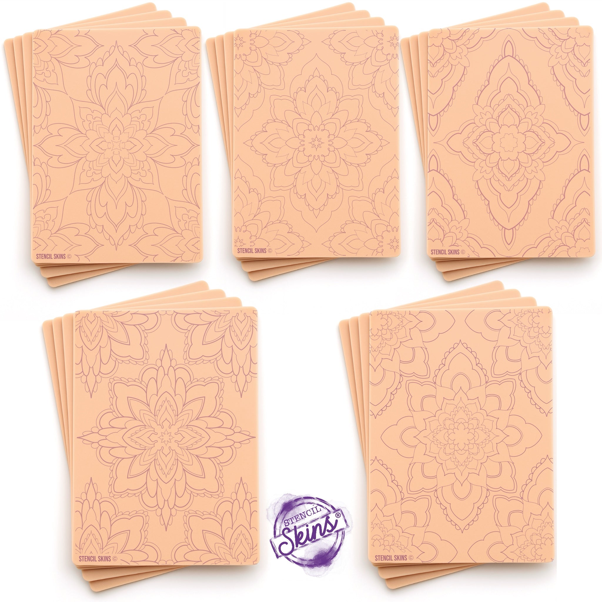Stencil Skins Mandala Set (5 A5 Sheets)