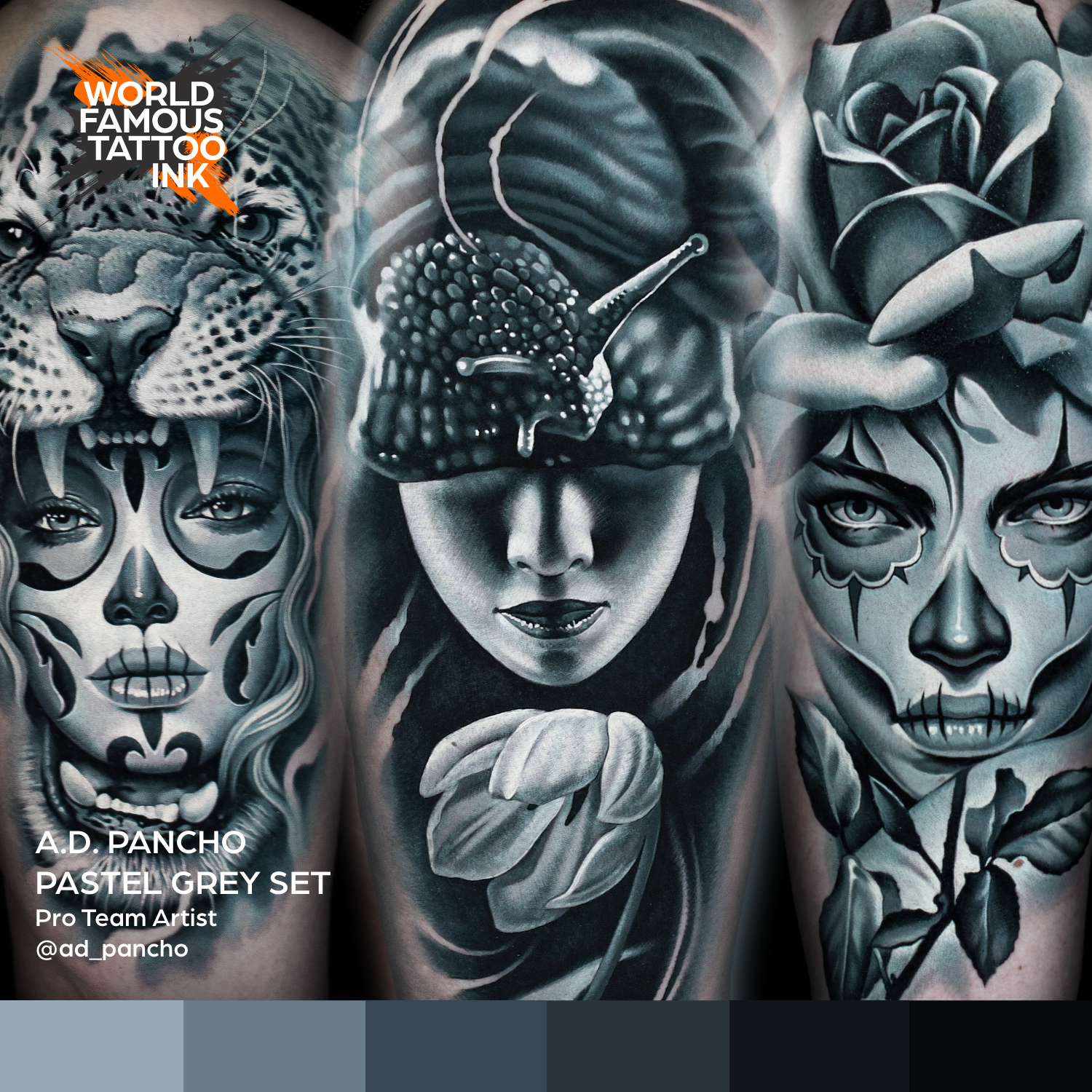 World Famous Ink Pastel Grey (AD Pancho) SET 6 x 4oz