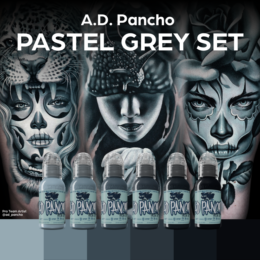 World Famous Ink Pastel Grey (AD Pancho) SET 6 x 1oz