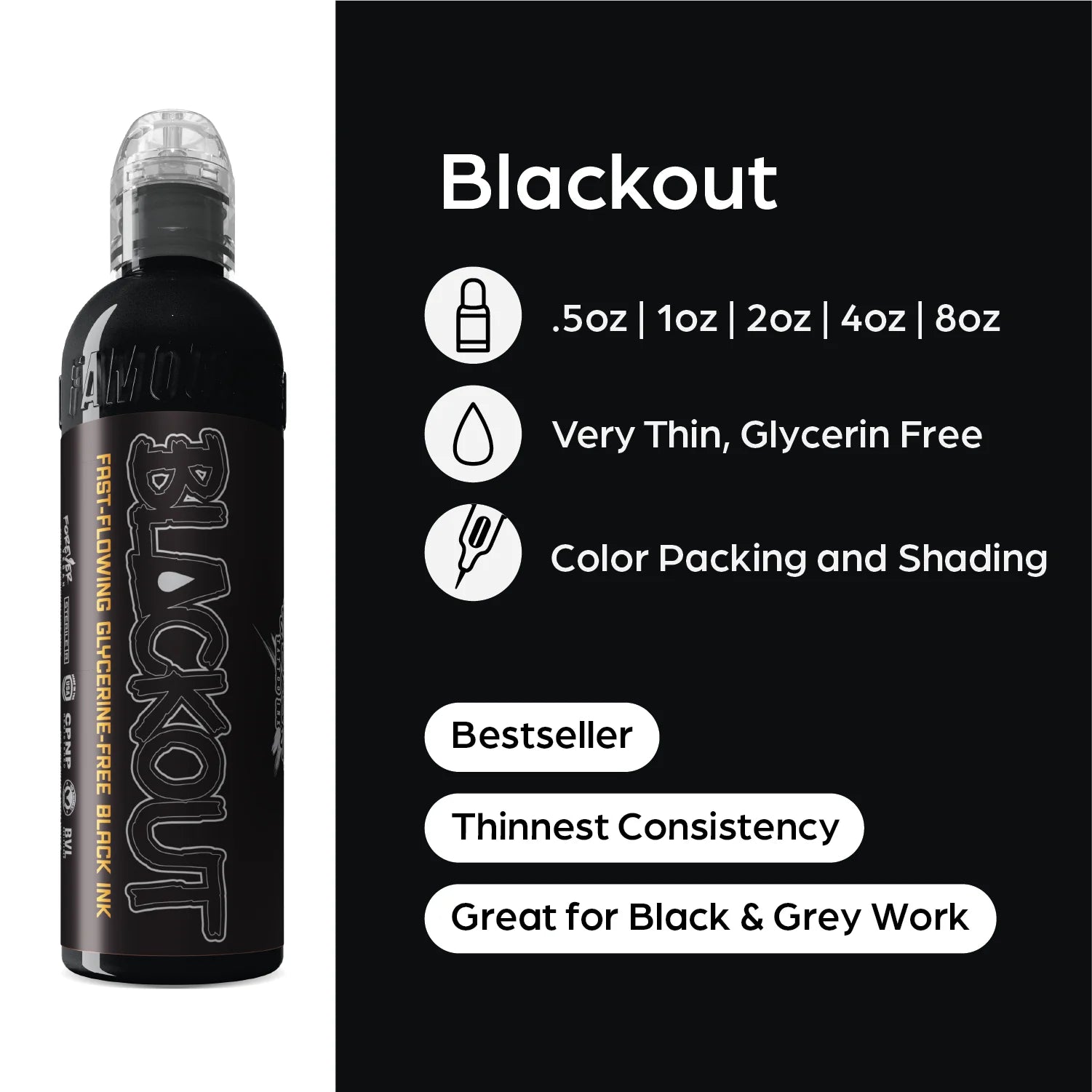 World Famous Ink BLACKOUT 8oz